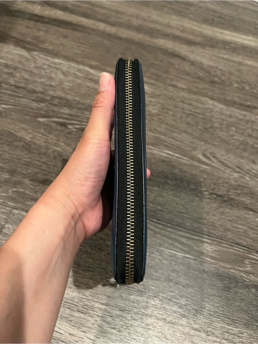 Coach F75222 Zip-Around Perforated Leather Wallet in Blue - Picture 7 of 16